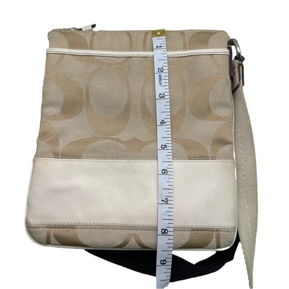 COACH Beige and Cream Canvas Signature Crossbody - Picture 9 of 9